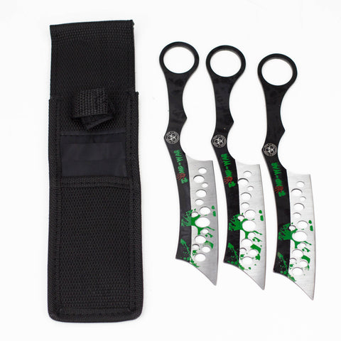 Set of 3  Zombie-War Throwing Knives with Sheath [8188]_0