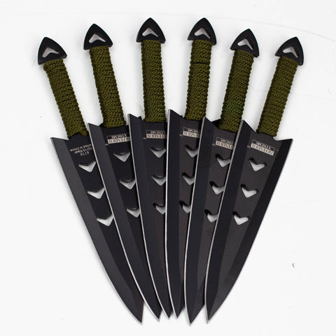 6PC of 6.5" Black Throwing  Knives Stainless Steel Blade with  Pouch [6776]_0