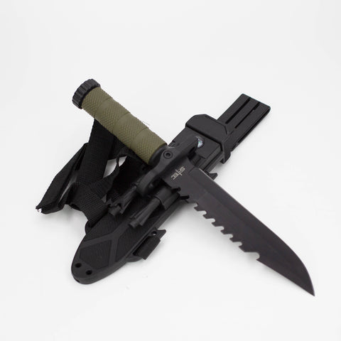 12.75″ Hunting Knife w/ ABS Sheath + Accessories [T22188GN-3]_0