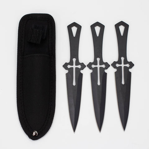 6.5″ Throwing Knife with Sheath 3PC SET [T00502BK]_0