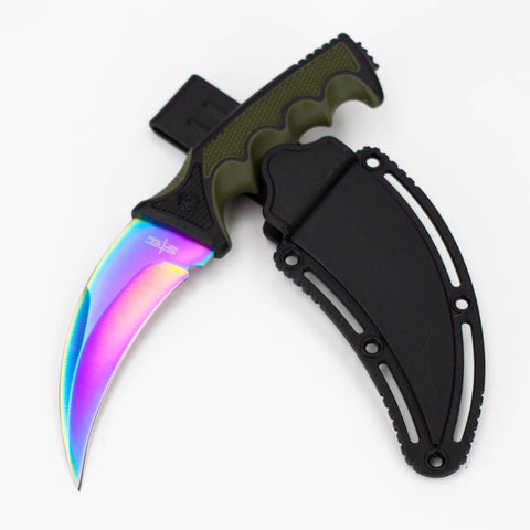 9″ Karambit Hunting Knife – Rainbow [T22199COL]_0