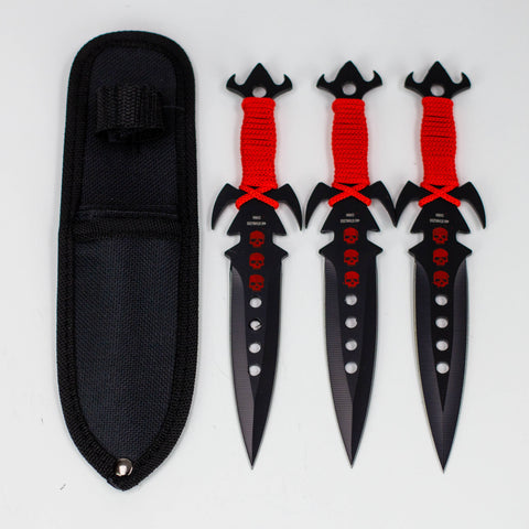 7 1/2″ Throwing Knife with 4″ Blade and Sheath 3 pcs/set [T004298BK]_0