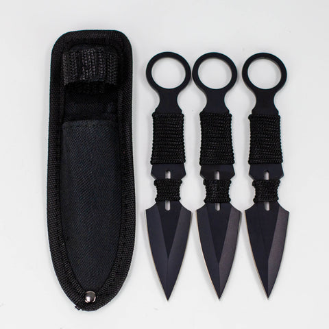 6.5″ Throwing Knife with Sheath 3PC – Black SET [T00501BK]_0