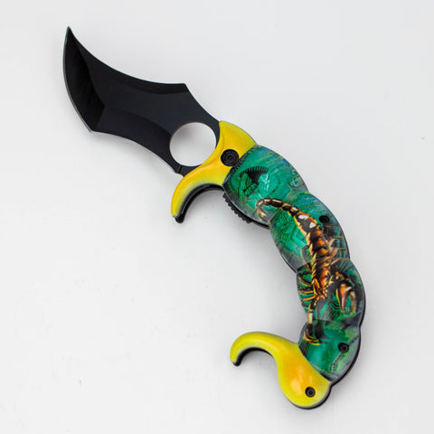 Tiger-USA® Pocket Knife Scorpion Tail Green and Yellow [SJ-1036-GS-B]_0