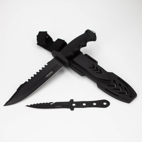 ALPHASTEEL | 11.5″ Tactical Hunting Knife with throwing Knife [1248A]_0